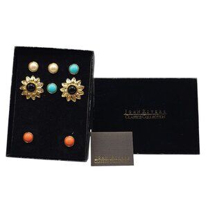 Joan Rivers Sunflower Earrings with 4 Interchangeable Centers